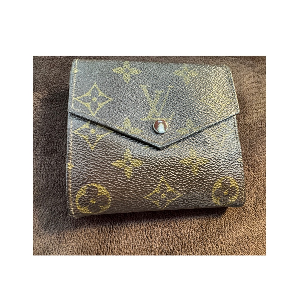 Authentic Louis Vuitton Brown and Gold Monogram Wallet small